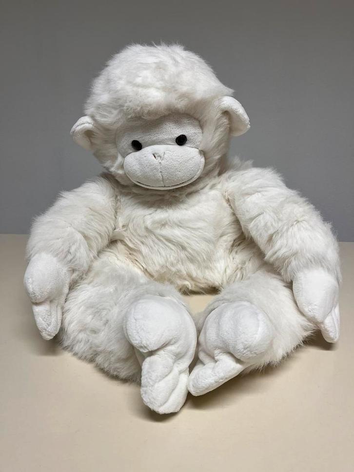 Très grande peluche singe blanc H 90 cm, Verzamelen, Beren en Cherished Teddies, Zo goed als nieuw, Ophalen