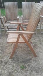 set tuinstoelen, Tuin en Terras, Ophalen, Gebruikt, Hout, Stapelbaar