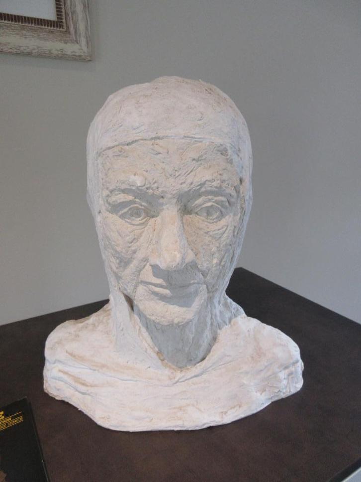 Beeld in plaaster decoratie kunstwerk hoofd plaaster + boek, Antiek en Kunst, Kunst | Beelden en Houtsnijwerken, Ophalen