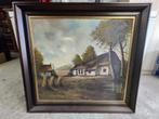 Groot schilderij hoeve / boerderij, Antiek en Kunst, Ophalen
