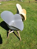 3 gele en 3 grijze kuipstoelen voor buiten, Huis en Inrichting, Ophalen, Kunststof, Gebruikt, Kuipstoelen