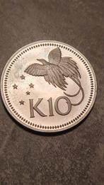 Papua New Guinea,10 Kina 1975,Proof large zilver munt, Postzegels en Munten, Ophalen of Verzenden, Midden-Amerika, Losse munt