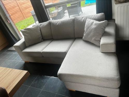 Beige 3pers zetel, Huis en Inrichting, Zetels | Complete zithoeken, Gebruikt, Stof, Ophalen