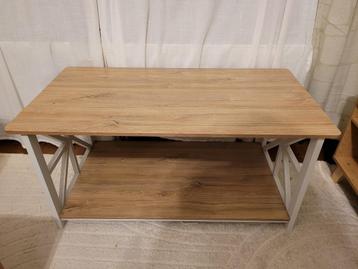 Moderne salontafel in hout en metaal – in perfecte staat! beschikbaar voor biedingen