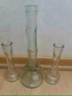 3 smalle glazen vaasjes, Huis en Inrichting, Gebruikt, Verzenden, Wit, Glas
