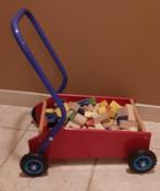 Loopkarretje met houten blokken, Kinderen en Baby's, Ophalen, Zo goed als nieuw