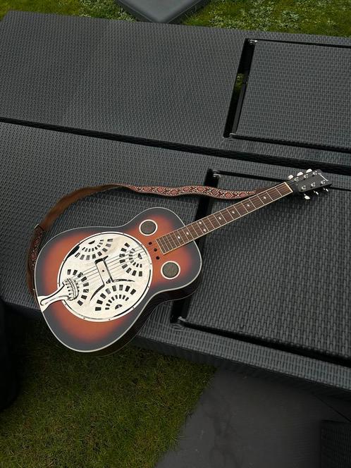 Savannah Resonator gitaar + strap + zak, Muziek en Instrumenten, Snaarinstrumenten | Gitaren | Akoestisch, Zo goed als nieuw, Resonator- of Dobrogitaar