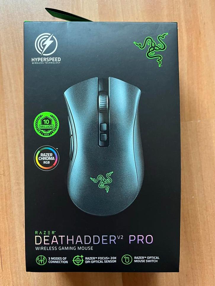Razer DeathAdder V2 Pro gaming muis, Computers en Software, Muizen, Gebruikt, Muis, Rechtshandig, Draadloos, Gaming muis, Ophalen of Verzenden