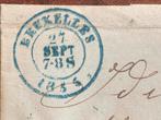 Zeer mooie Belgische postzegel op brief 1855, Met envelop, Koninklijk huis, Frankeerzegel, Ophalen of Verzenden