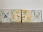 Set van 4 vintage canvassen 38/28 cm, Ophalen of Verzenden, Zo goed als nieuw
