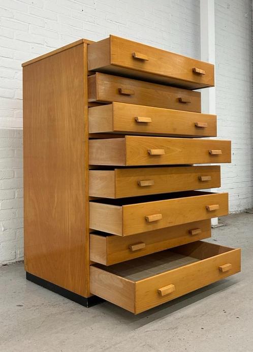 Vintage Schoolkast Papierkast Ladekast, Huis en Inrichting, Kasten | Stellingkasten, Verzenden