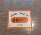 Oud etiket brouwerij Demulder Nivelles, Verzamelen, Ophalen of Verzenden
