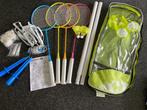 Badminton set 4 spelers + net, Sport en Fitness, Ophalen of Verzenden, Zo goed als nieuw