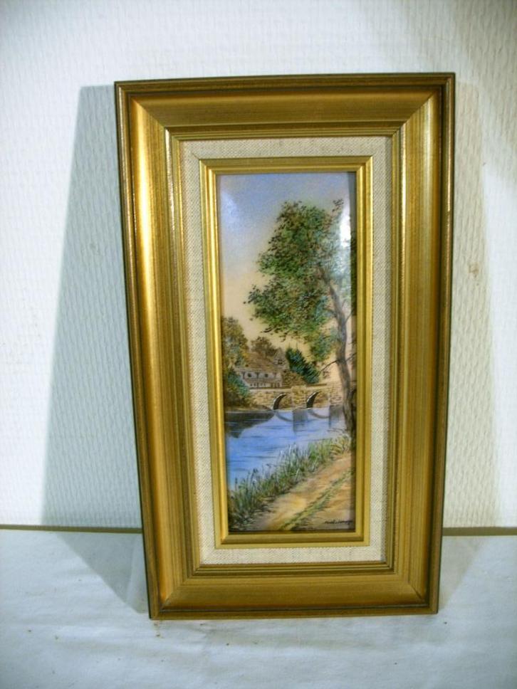 Emaux de Limoges Le petit pont, Antiek en Kunst, Curiosa en Brocante, Ophalen of Verzenden