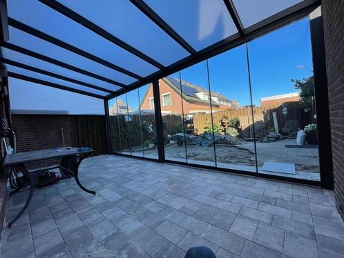 Glazen schuifwand op maat |Actieprijs €235 |Gratis inmeten, Tuin en Terras, Overkappingen, Nieuw, Veranda, Ophalen of Verzenden