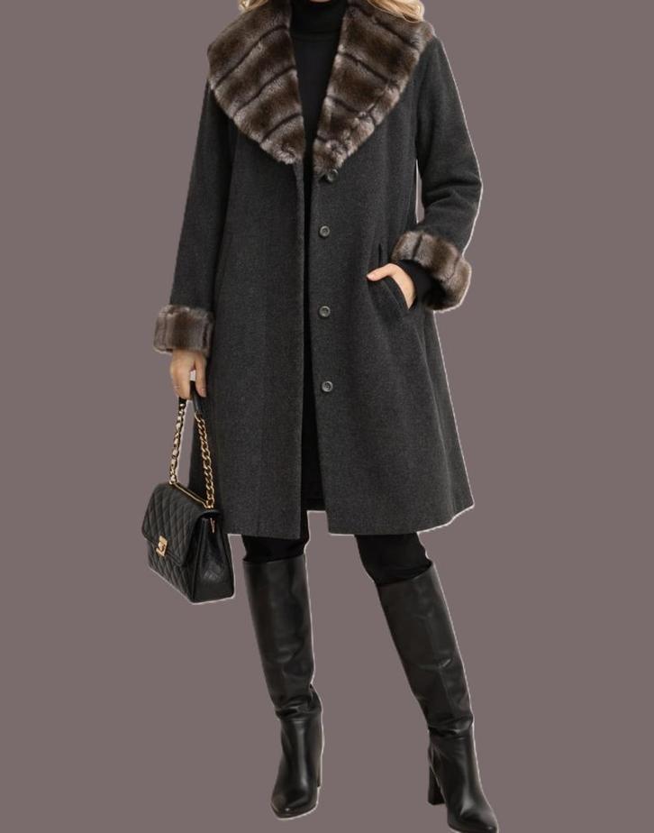 Manteau en laine D.A.M.O Donna taille 42/44, Vêtements | Femmes, Vestes | Hiver, Comme neuf, Taille 42/44 (L), Gris, Enlèvement ou Envoi