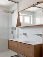 Etnicraft badkamerspiegel met houten frame eikenhout, Huis en Inrichting, Ophalen, Zo goed als nieuw