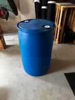 Blauwe ton diameter 58cm hoogte 93cm, Tuin en Terras, Regentonnen, Ophalen, Zo goed als nieuw