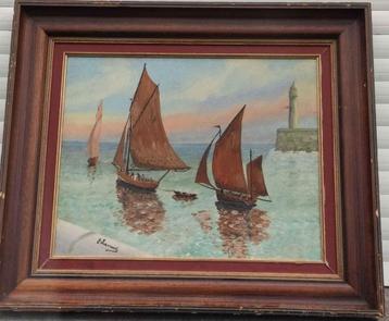 Huile sur toile marine signe g lamoot beschikbaar voor biedingen