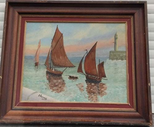 Huile sur toile marine signe g lamoot, Antiek en Kunst, Kunst | Schilderijen | Klassiek, Ophalen of Verzenden
