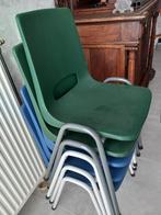 34 groene stoelen, Vijf, Zes of meer stoelen, Blauw, Kunststof, Gebruikt