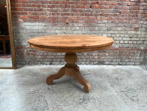 Authentieke Ronde Eettafel van Massief Teakhout, Antiek en Kunst, Curiosa en Brocante, Ophalen