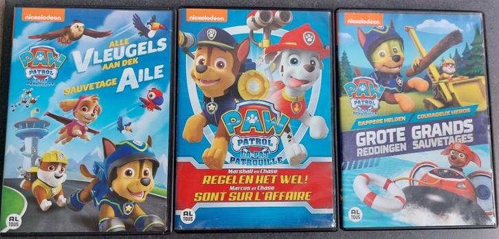 3 Dvd's Paw Patrol, Cd's en Dvd's, Dvd's | Tekenfilms en Animatie, Zo goed als nieuw, Amerikaans, Tekenfilm, Ophalen