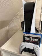 ps5 disc + spiderman & controller, Games en Spelcomputers, Spelcomputers | Sony PlayStation 5, Verzenden, Zo goed als nieuw, Playstation 5