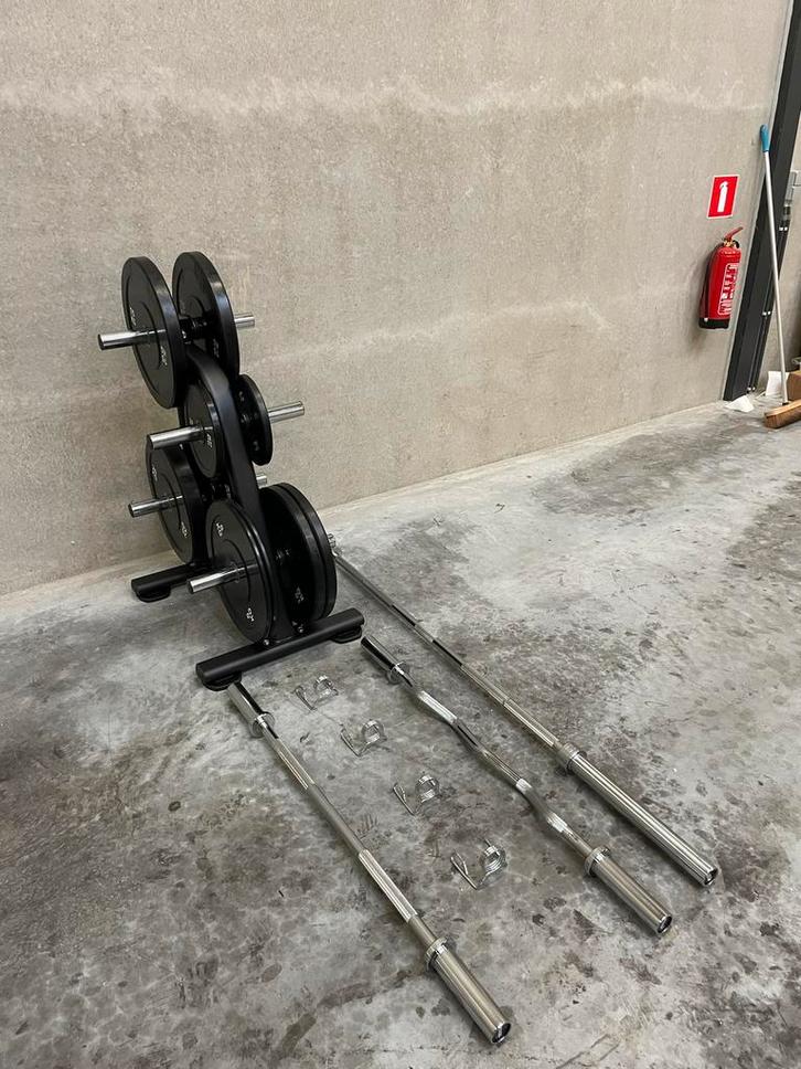 Complete halterset met 100kg plates, Sport en Fitness, Fitnessmaterialen, Nieuw, Halterset, Armen, Benen, Borst, Buik, Rug, Ophalen of Verzenden