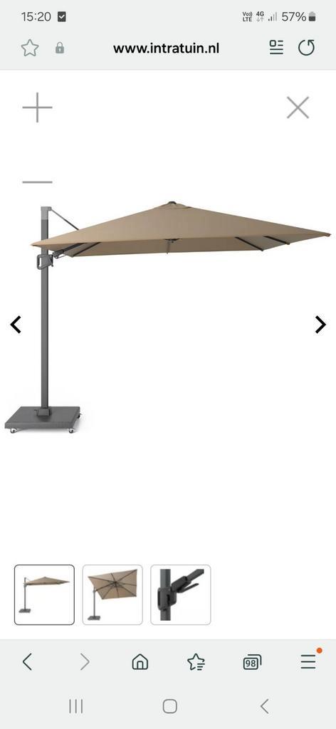 parasol merida plus taupe (intratuin), Tuin en Terras, Parasols, Zo goed als nieuw, Ophalen
