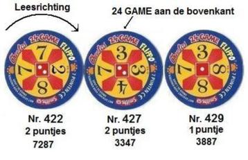 GEZOCHT: 24-game flippo`s met verschillende cijfercombinatie