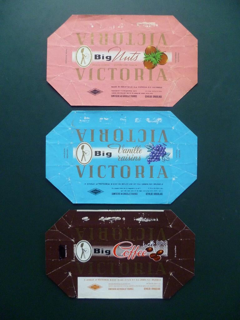 Chocolade Victoria chocolat emballage omslagen Big 3 wikkels, Verzamelen, Merken en Reclamevoorwerpen, Gebruikt, Verpakking, Ophalen of Verzenden