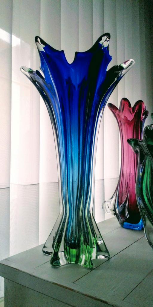Sommerso kristallen vaas, Antiek en Kunst, Antiek | Glaswerk en Kristal, Ophalen of Verzenden