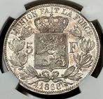 Belgium 5 Francs 1868 Pos.A UNC, Monnaie en vrac, Argent, Argent, Envoi