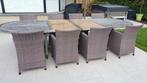 Teak tuintafel met 8 stoelen, Tuin en Terras, Tuintafels, Ophalen, Gebruikt, Ovaal, Teakhout
