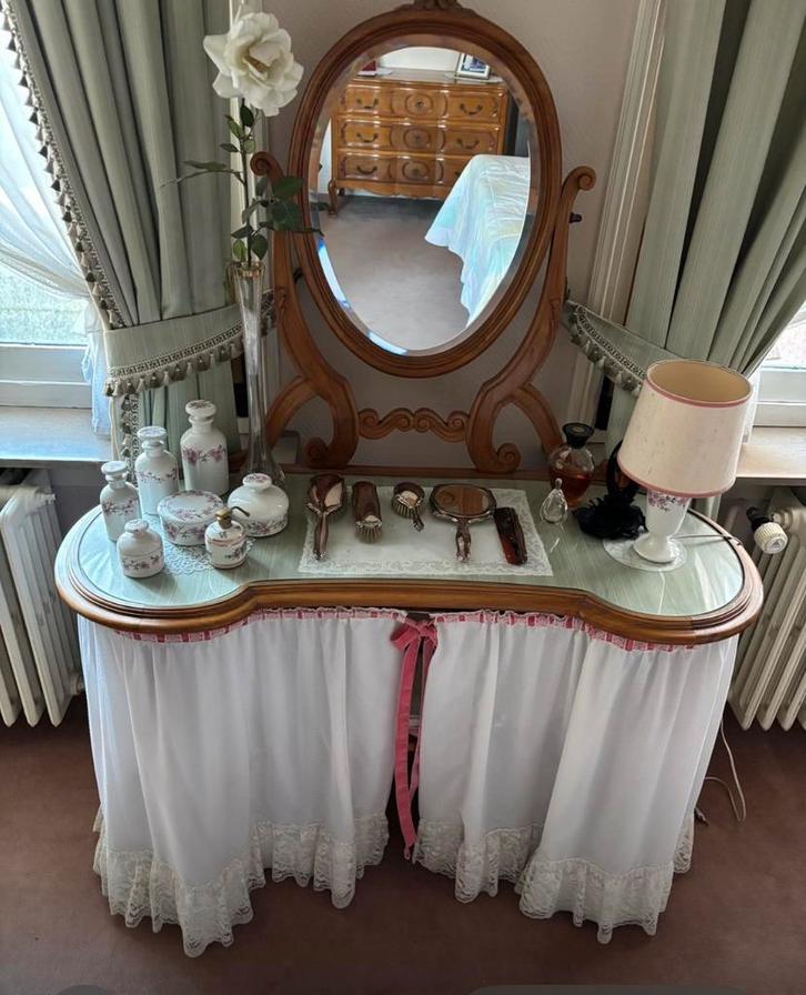 Antieke toilettafel of kaptafel, Maison & Meubles, Tables | Coiffeuses, Comme neuf, Bois, Enlèvement