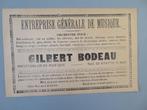 Reclame Gilbert Bodeau Prof. Musique Huy rue de Statte Huy, Verzenden, Zo goed als nieuw, Reclamebord