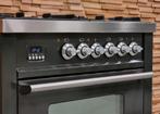 🔥Luxe Fornuis Boretti 70 cm antraciet + rvs 4 pits 1 oven, 60 cm of meer, 4 kookzones, Vrijstaand, 90 tot 95 cm
