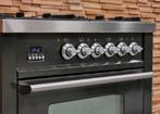 🔥Luxe Fornuis Boretti 70 cm antraciet + rvs 4 pits 1 oven, 60 cm of meer, Zo goed als nieuw, Energieklasse A of zuiniger, Gas