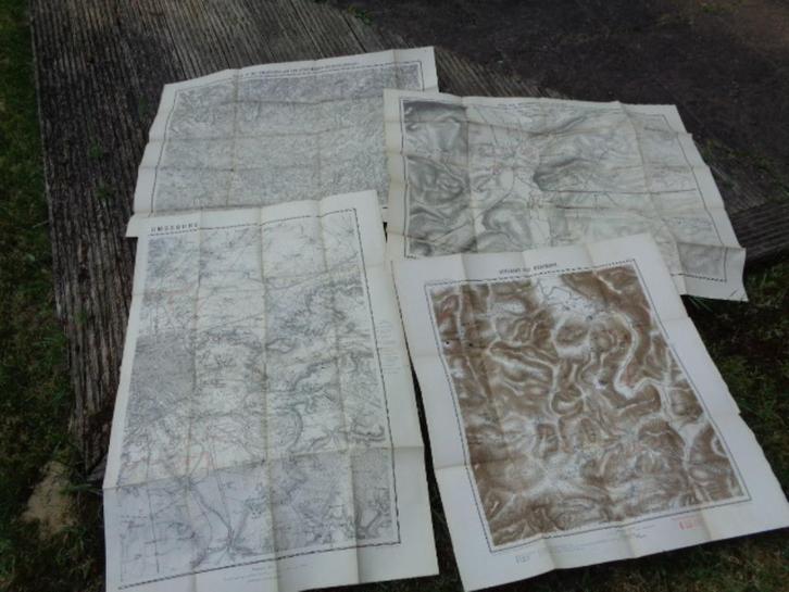 Duitse stafkaarten Frans - Duitse oorlog 1870/71, 4 stuks, Verzamelen, Militaria | Algemeen, Landmacht, Overige typen, Ophalen of Verzenden