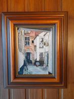 Charmant oud schilderij stadszicht – gesigneerd W. Verbraak, Ophalen
