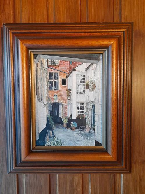 Charmant oud schilderij stadszicht – gesigneerd W. Verbraak, Antiek en Kunst, Kunst | Schilderijen | Klassiek, Ophalen