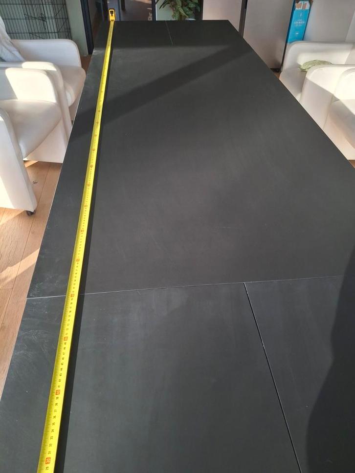 Uitschuifbare tafel van 1.80mL x 90cmB en 76cmH kan tot 3mL., Huis en Inrichting, Tafels | Eettafels, Gebruikt, 50 tot 100 cm