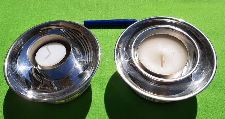 Keltum - 6 euro voor deze Set van 2 kandelaars. Silverplated, Antiek en Kunst, Antiek | Zilver en Goud, Zilver, Ophalen of Verzenden