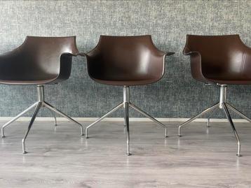 8x LaPalma Cox Swivel Chair saddle-Leather