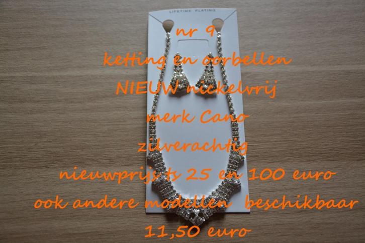 9. Juweelset : ketting en oorbellen , NIEUW , verzending inb, Handtassen en Accessoires, Kettingen, Nieuw, Overige materialen