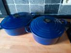 vintage Franse Le Creuset Bleu gietijzeren braadpan, Huis en Inrichting, Ophalen of Verzenden, Zo goed als nieuw