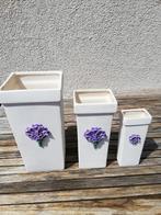 3 magnifiques vases/pots de fleurs, Jardin & Terrasse, Pots de fleurs, Comme neuf, Intérieur, Rectangulaire, Enlèvement