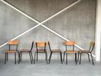 Vintage plywood, buisframe stoelen | Set van 6, Enlèvement