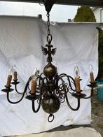 Antieke Vlaamse dubbele kroonluchter, Huis en Inrichting, Ophalen, Gebruikt, Vlaams/Nederlands